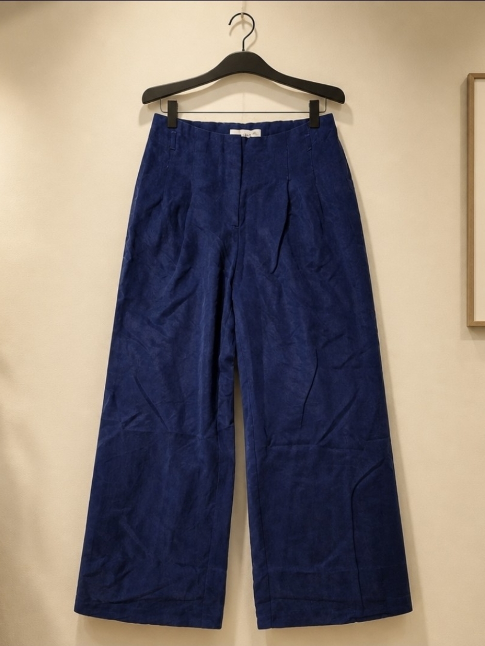 MNG Mango Blue Wide Leg Palazzo Pants Women's US 4 EU 36